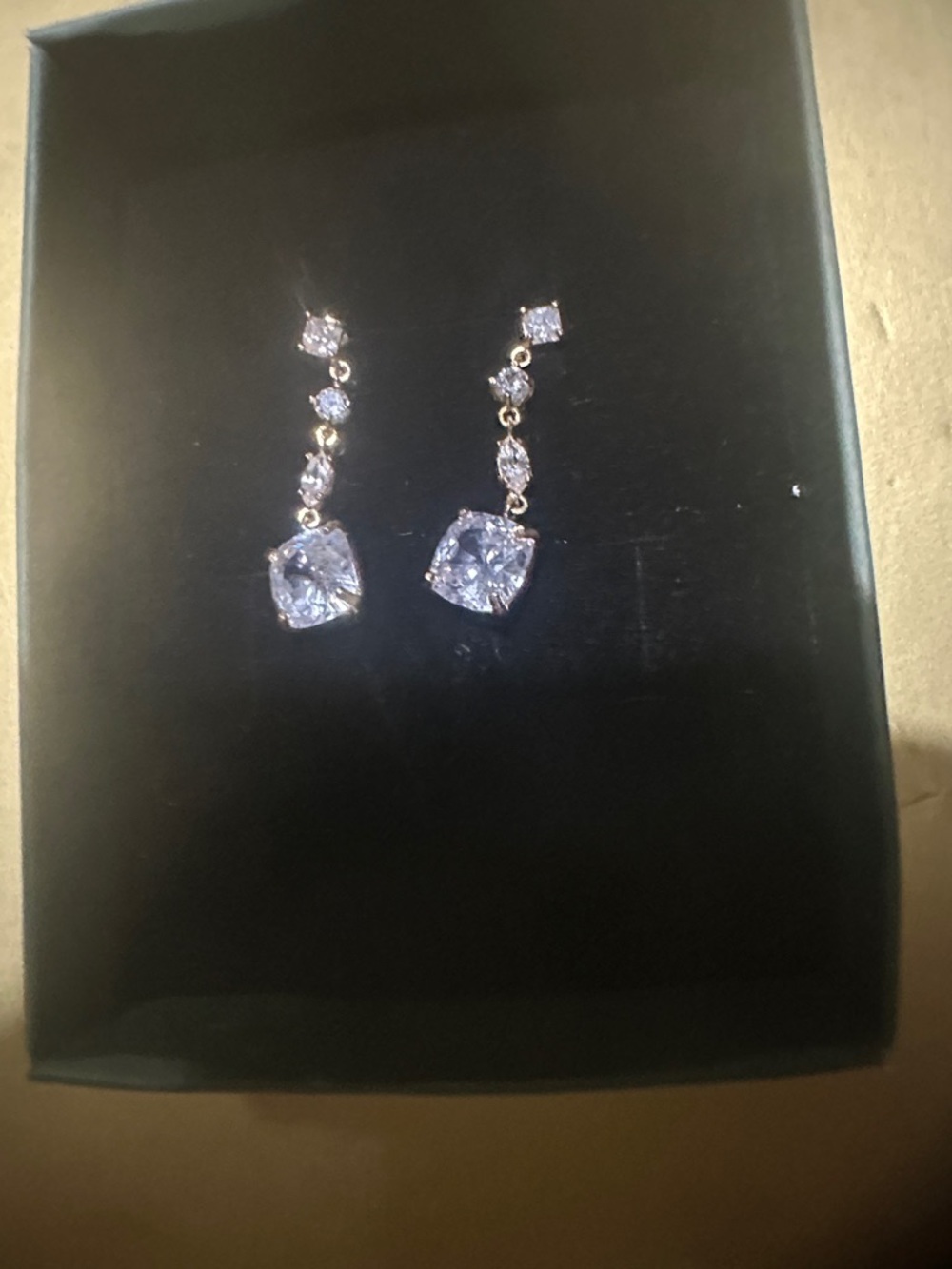 Elegant Silver Drop Earrings with Light Purple Stones